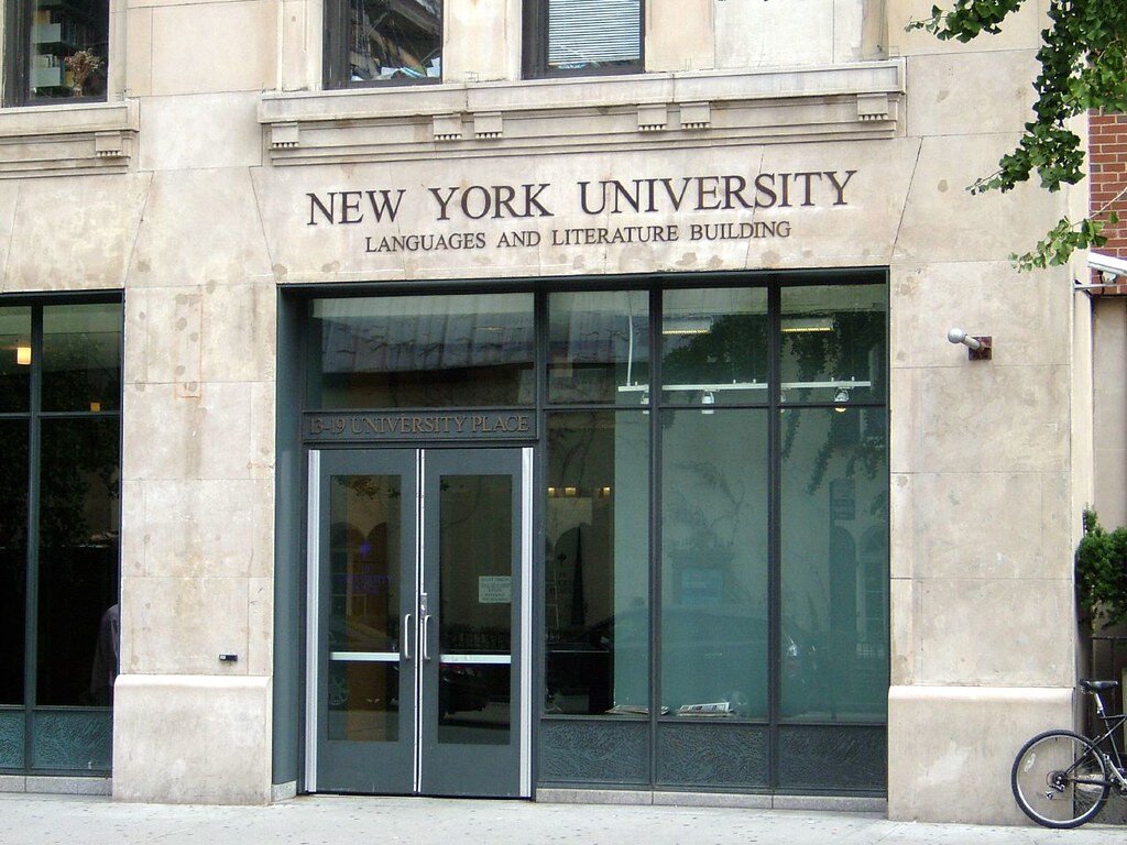 Image of the front of the NYU Languages and Literature Building. The building is located at 19 University Place in Manhattan.